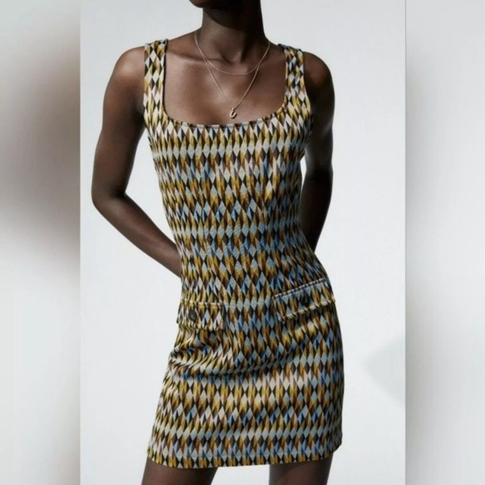 Zara Jacquard Jumper Dress Small - Picture 6 of 7